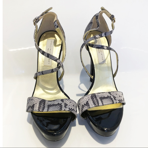 Stella McCartney Snake Print Sandal Heels Sz 9 - Picture 3 of 8